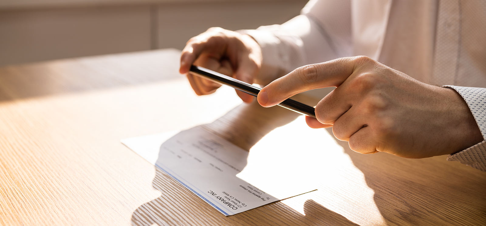 Snapping a photo of a check with a phone camera